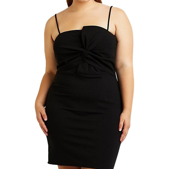 Plus Size Twist Front Bodycon Dress - Picture 1 of 6